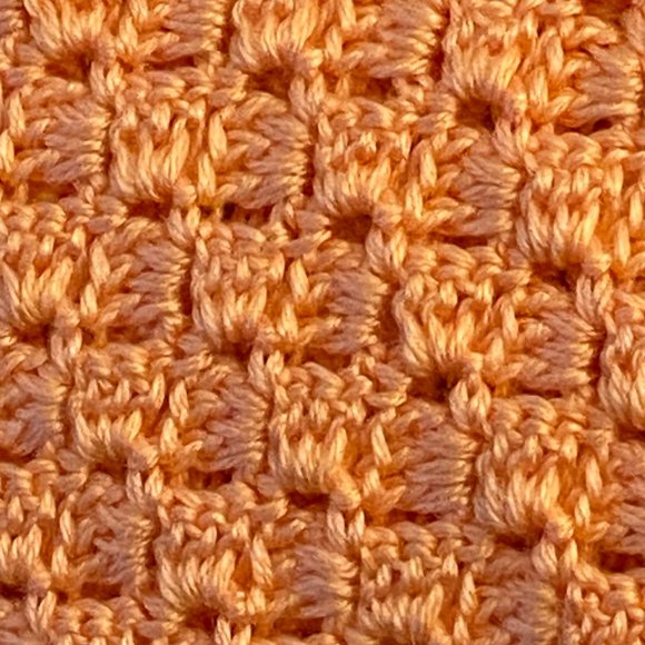 Handmade Crochet Peach Salmon Blanket Throw Super Soft - Picture 4 of 5